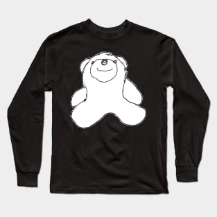 Upright Smiley Teddy Bear Sketch Long Sleeve T-Shirt